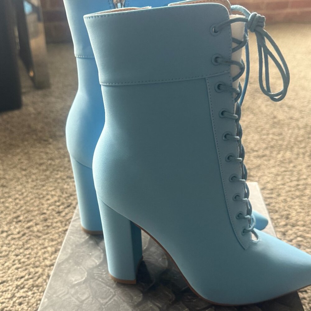 Azalea Wang Blue Revolver Ankle Boots